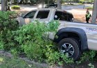 Toyota Tundra CRASHES Through TOWNE BANKS Brick Fence