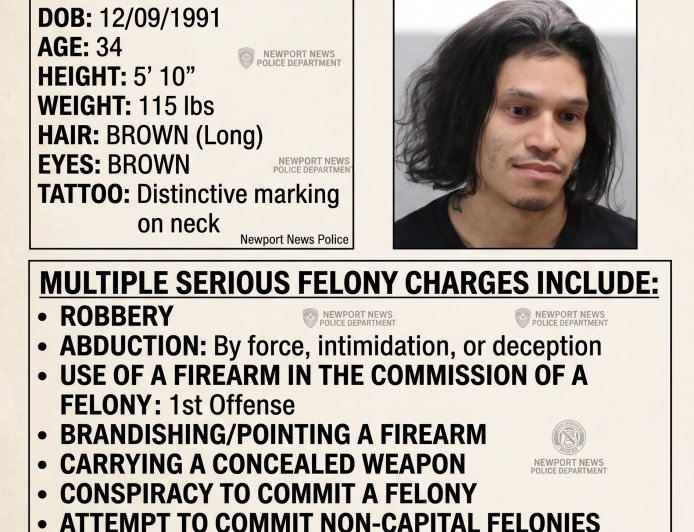 Newport News Police Department Active Warrant Notice: Felipe A. Atiles